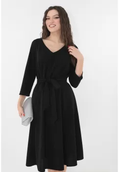 Rochie eleganta neagra din lurex cu fir stralucitor imagine