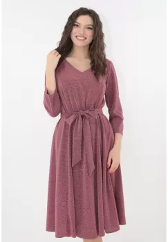 Rochie eleganta roz-prafuit din lurex cu fir stralucitor imagine