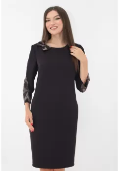 Rochie eleganta violet inchis cu insertii din lurex si glitter imagine