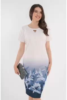 Rochie ivory din brocard cu bordura florala imagine