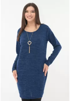 Rochie-tunica albastra cu lantisor imagine