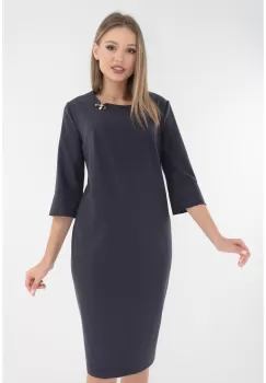 Rochie uni mov cu brosa aurie imagine