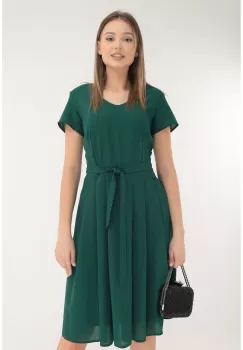 Rochie verde de ocazie cu glitter discret imagine