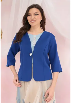 Sacou albastru-regal din stofa elastica imagine