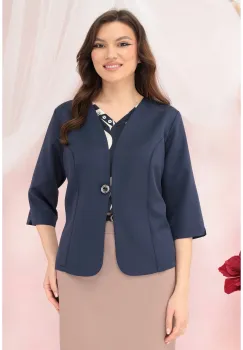 Sacou bleumarin din stofa elastica imagine
