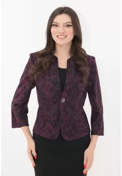 Sacou mov cu animal print imagine