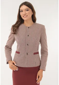 Sacou office din stofa cu lana cu model piciorus de cocos imagine