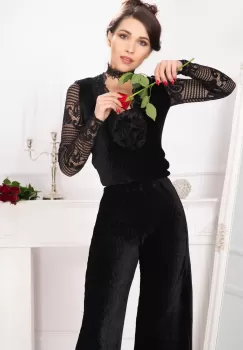 Bluza de ocazie din catifea pretioasa si floare 3D Legendaria by Venezia imagine