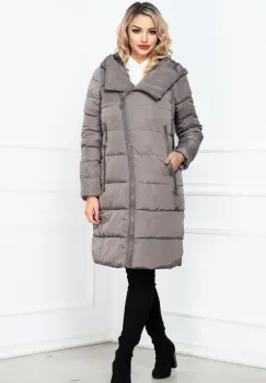 Geaca lunga fango oversize cu fermoar maxi oblic imagine