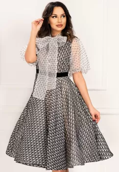 Rochie de lux Moon eleganta din organza in clos cu funda maxi imagine