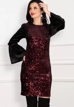 Rochie de ocazie Mandinga cu paiete rosii sclipitoare imagine