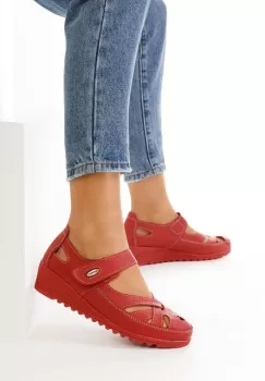 Balerini dama piele rosii Simisa imagine