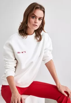 Bluza dama I'm OK ecru imagine