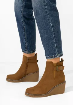 Botine cu platforma Anetta camel imagine