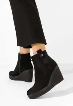 Botine cu platforma Charlet negre imagine