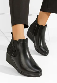 Botine cu platforma Sybil negre imagine