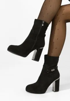 Botine cu toc gros Chester negre imagine