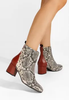 Botine cu toc gros Emerynne bej imagine