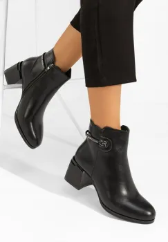 Botine cu toc gros Georgie negre imagine