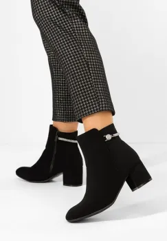 Botine cu toc gros Jorisia negre imagine