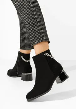 Botine cu toc gros Kailena negre imagine