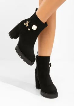 Botine cu toc gros Karrena negre imagine