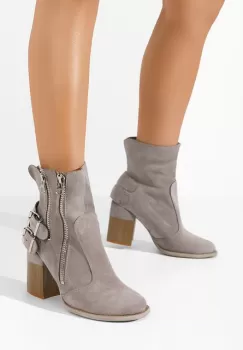 Botine cu toc gros Laroya V2 gri imagine