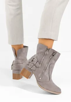 Botine cu toc gros Laroya V5 gri imagine