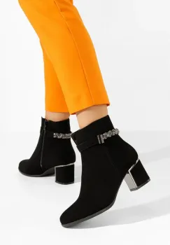 Botine cu toc gros Lizelle negre imagine