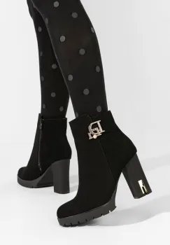 Botine cu toc gros Luana V2 negre imagine