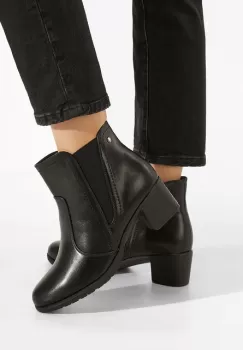 Botine cu toc gros maro Verona imagine