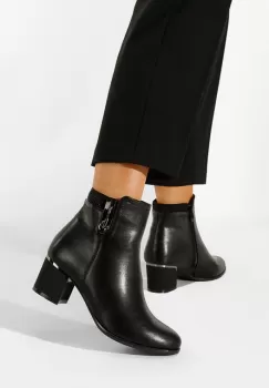 Botine cu toc gros negre Malia imagine