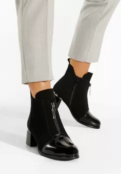 Botine cu toc gros negre Orlia V2 imagine