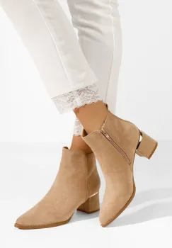 Botine cu toc gros Ramona kaki imagine