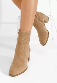Botine cu toc gros Sancia kaki imagine