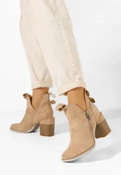 Botine cu toc Iriel kaki imagine