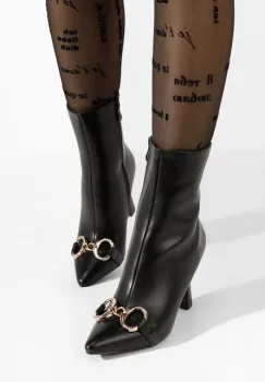 Botine cu toc Marika negre imagine