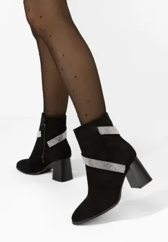 Botine cu toc Stacia negre imagine