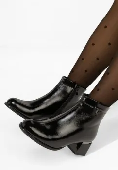 Botine cu toc Takita negre imagine