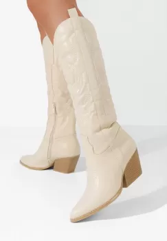 Cizme cowboy dama Alastrina bej imagine