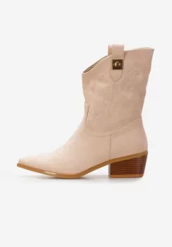 Cizme cowboy dama Avilina bej imagine