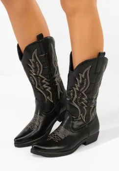 Cizme cowboy dama Brisia negre imagine