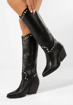 Cizme cowboy dama Crisela negre imagine