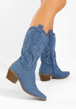 Cizme cowboy dama Gevina denim imagine