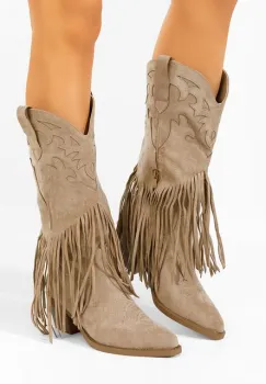 Cizme cowboy dama Jalira kaki imagine