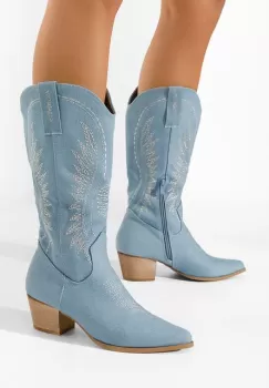 Cizme cowboy dama Liisa albastre imagine