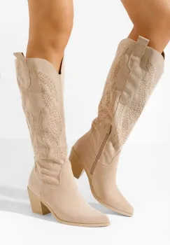 Cizme cowboy dama Raese bej imagine