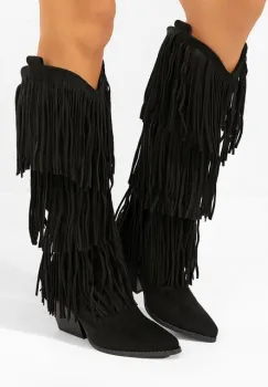 Cizme cowboy dama Rosila negre imagine