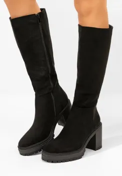 Cizme cu toc gros Darrina V2 negre imagine