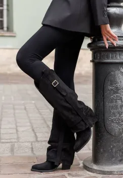 Cizme cu toc gros Liorena negre imagine